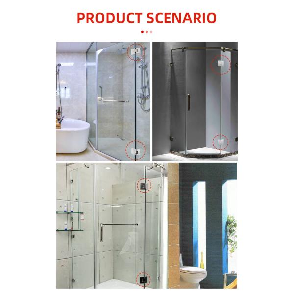 135 Degree Shower Screen Hinge with Square Glass Design and Self-Closing Function