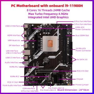 Gaming PC Desktops Motherboard With Onboard CPU Kit I9 11900H