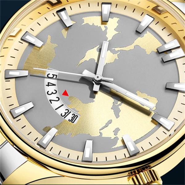 Outdoor Sports Quartz Watch Waterproof with Calendar Steel Band Multi Function