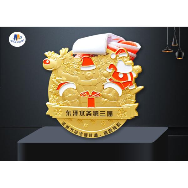 Buy 3D Mold 70*3MM Santa Claus Die Casting Zinc Alloy Medal at wholesale prices