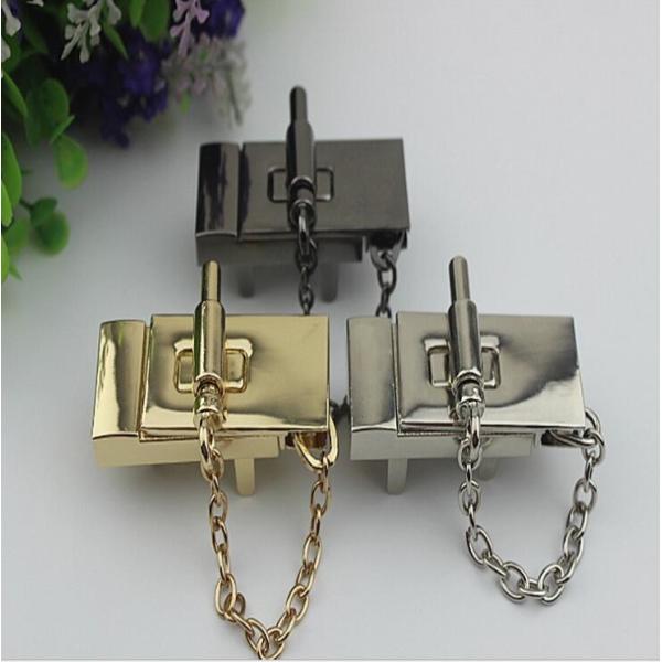 Buy High end zinc alloy 3 color metal hardware accessories purse locks with nickel free at wholesale prices