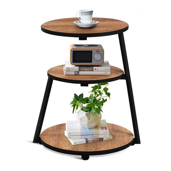 Buy Wooden 3 Tier Brown C Shaped Nesting Tables Bedroom End at wholesale prices
