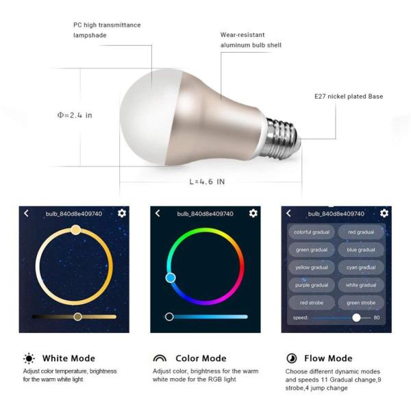 Wifi Smart Light Bulb 9W RGBCW