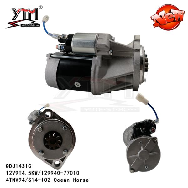Starter S14-102 129940-77010 for Hitachi Excavator ZX60USB-3F ZX65USB-3F Engine 4TNE94 4TNV98 4TNV98T 4TNV106 Repla