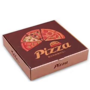 Customized Color Biodegradable Kraft Paper Pizza Boxes with Logo Disposable Fast
