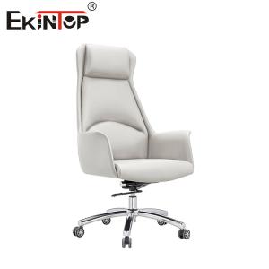 China White PU Leather Chair Modern Style Commercial Office Chairs on sale
