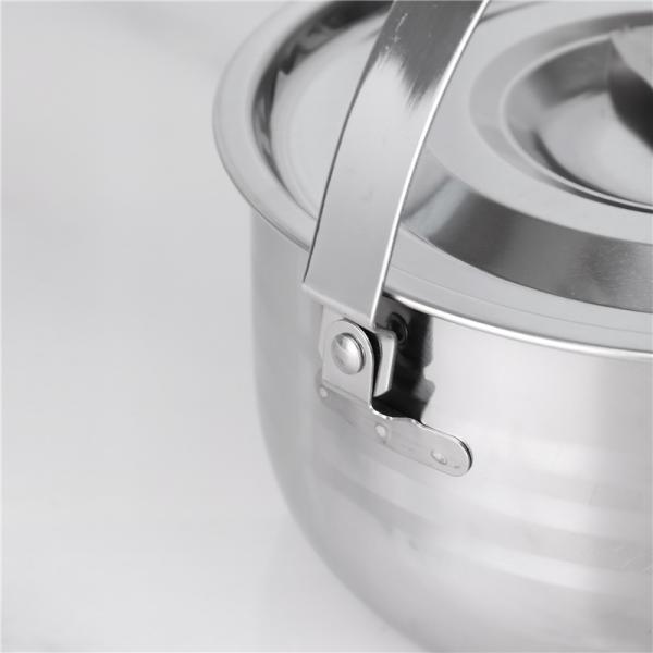 Stainless 4pcs food cookware soup cooking pot set with handle for restaurants