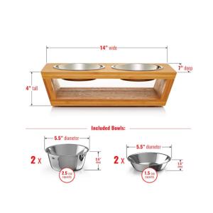 Pets Elevated Dog Bowl Stand 4”Raised Dog Bowl For Dogs And Cats