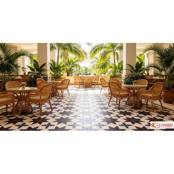 Handmade Encaustic Cement Tiles Floor & Wall Tile Solid Texture Unique Flower Design for Hotel Cafe Interior Use 200x200mm