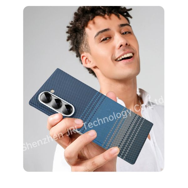 Customized Blue Color Strong Suction Aramid Fiber Phone Case For Samsung Galaxy Fold7