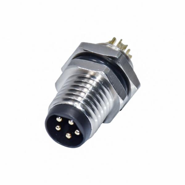 Buy Rear Lock Transparent TPU M8 Flange Connector Solder 5 PIN IP67 Brass at wholesale prices