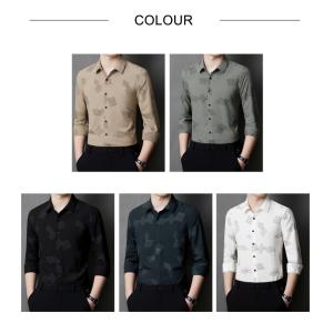 2022 100% cotton summer long sleeve shirt fashion solid design for men Pattern