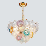 Soft Brightness Colorful Glass Disc Pendant Lights E14 AC 110 - 250V