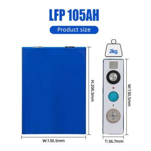Rechargeable Lifepo4 3.2V 105Ah Lipo 100ah Prismatic Cell For Solar Storage EV
