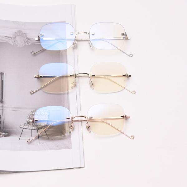 Flat Mirror Ladies Street Shooting Square Frameless Glasses Trendy 130MM