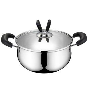 China Home Kitchen Stainless Steel Cooking Pot With Tempered Clear Glass Lid on sale