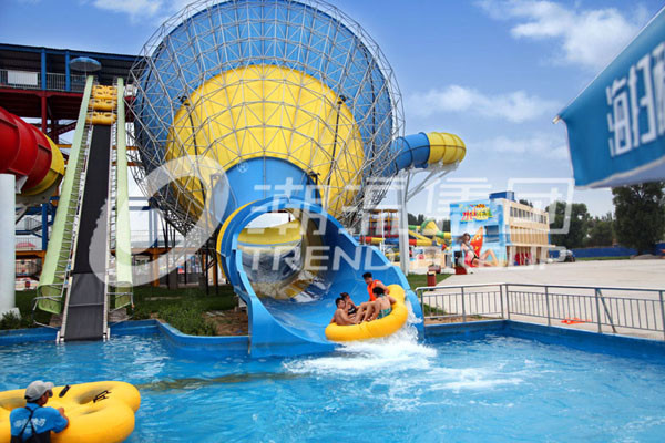 Blue Large Tornado Fiberglass Water Slides For Water Park / Custominzed Water Slide