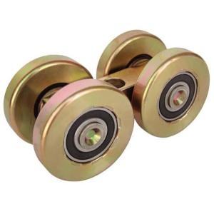 Quality 48mm Steel Yellow Zinc Folding Door Roller With One Central Hole Block for sale