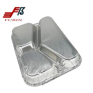 Safety 3 Compartment Aluminum Foil Lunch Box 270mmx300mm