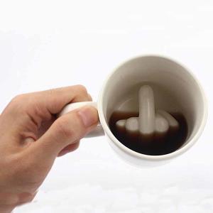 P195 Popular Up Yours Coffee Mug 350ml Funny Middle Finger Cups And 3D Style