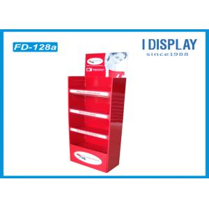 Quality Folding Floor Acrylic Display Stands , Red Custom Corrugated Floor Displays for sale