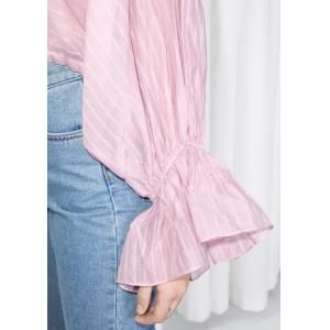 Cotton Fabric Bell Sleeve Women Blouse