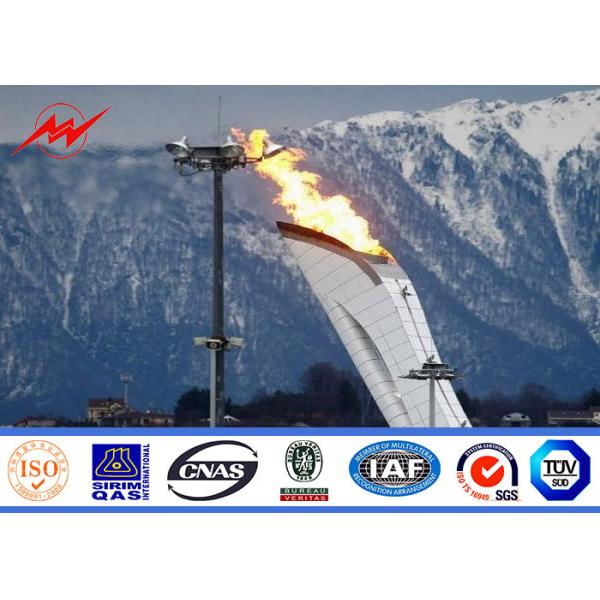 Buy 45m football stadium high mast pole lighting with lifting system at wholesale prices