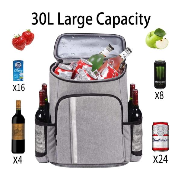 30L Picnic Cooler Bag Insulated Leak Proof For Outing