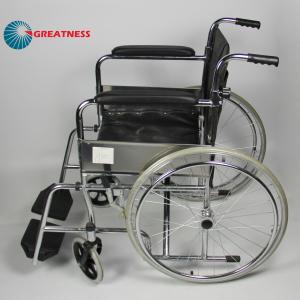 Custom Color Folding Steel Wheelchair With Detachable Footrest Flip Back Seat