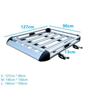Aerodynamic Aluminum Roof Rack Cargo Basket 200KGS Load 127x 90CM