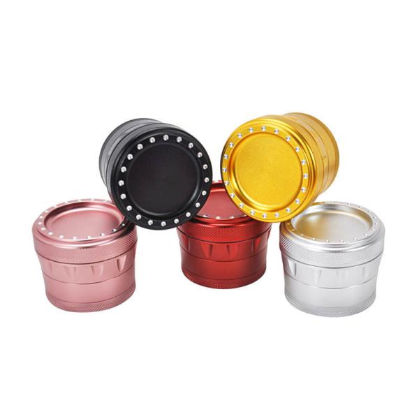 Durable Herb Grinder 63mm Four Layer Drum Type Multi Colored Iso Approval