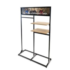 Outdoor Jacket Clothing Display Stand 2 Tiers Clothing Store Display Racks For
