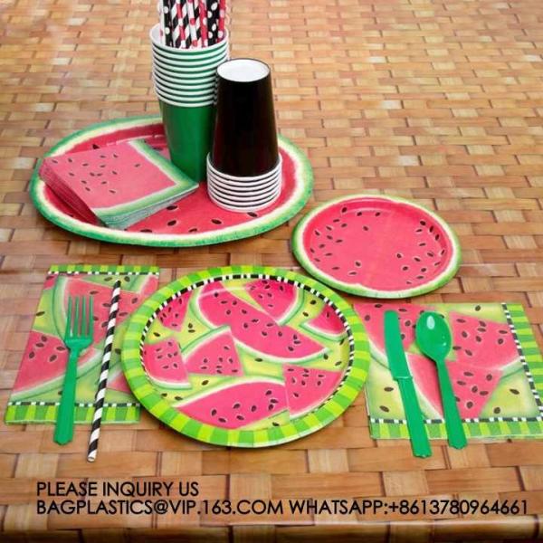 Fruit Party Decoration Tableware Disposable Paper Plate Set Fruit Punch Theme Party Supplies