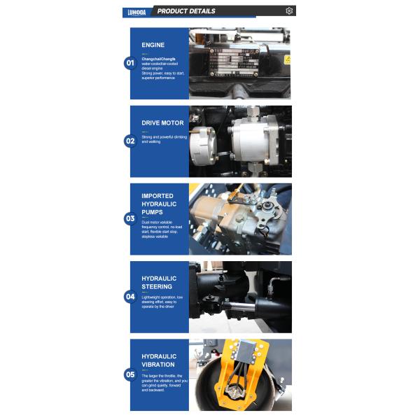 3.5 Ton Diesel Euro 5 EPA CE Engine Mini Compactor Road Roller Ride on Roller Compactor