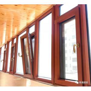 Industrial Aluminum Door Profile Wooden Grain Coated Attractive Looking