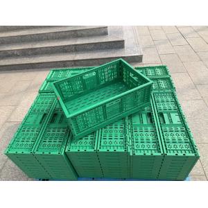 Customized Logo Blue Plastic Mesh Folding Basket for Material Handling and