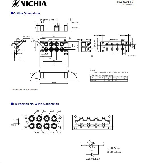 Nicha New laser module 520nm 8 * 0.9W projection laser module 8 1 groups of green light BANK -NUGM02T