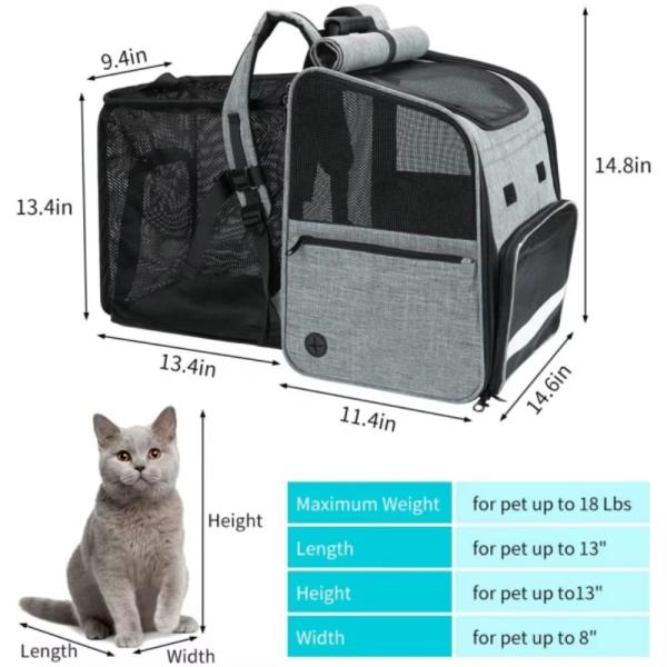 Airline Approved Pet Carrier Backpacks Expandable Pet Travel Carrier Backpack Customized