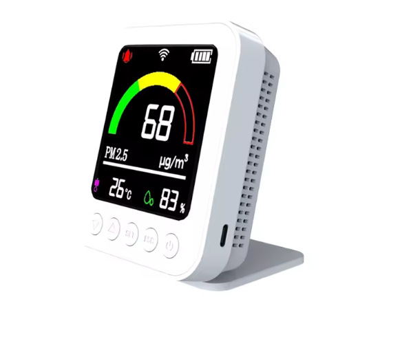 Tuya Smart WiFi Air Quality Monitor - Battery-Powered Real-Time Detector for PM2