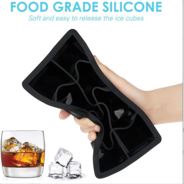 4 6 8 Cavity Silicone Ice Tray Mold Large Square Shape Easy Release Ice Cube Tray
