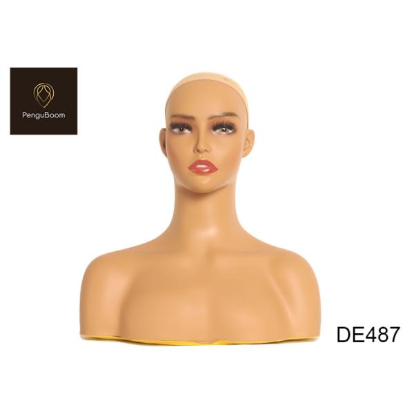 Buy Strong Practicality W36cm Pretty Mannequin Head With Shoulders Human Skin at wholesale prices