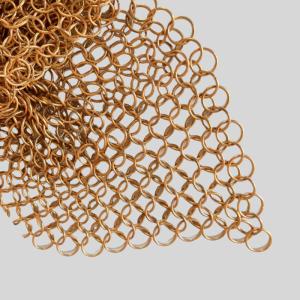 Quality Copper Fireplace Screen 10mm 11mm 12mm Ringmesh Chainmail With Brass Wire / Copper Wire for sale