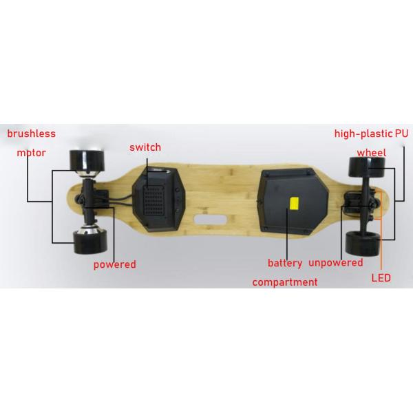 36v Portable Electric Skateboard , Custom Electric Longboard Smooth Riding