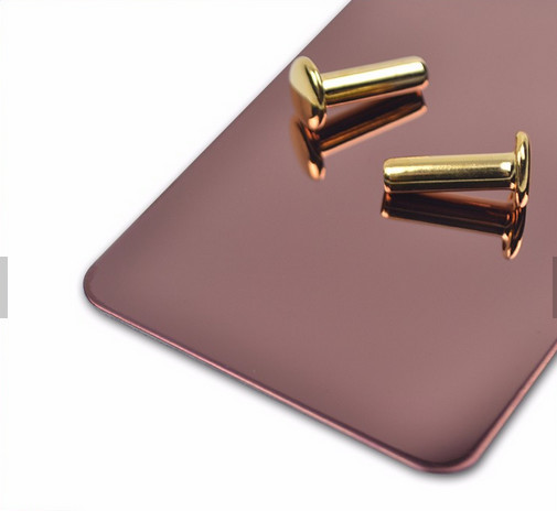 Foshan manufacturer golden color mirror finish stainless steel sheet price per