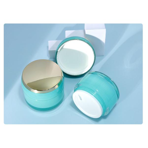 Collar Material Acrylic Double Wall Lotion Jar Round Cap Container for Face Cream and Eye Cream