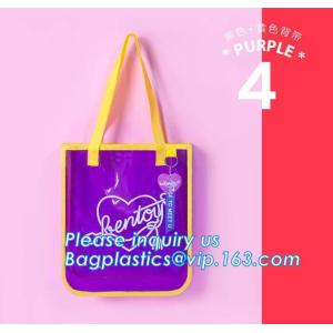 Shoulder Tote Pouch Clear PVC Beach Bag With Interior Pocket, jelly pvc women