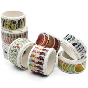 CMYK Printed Die Cut Single Sided Washi Tape Rolls