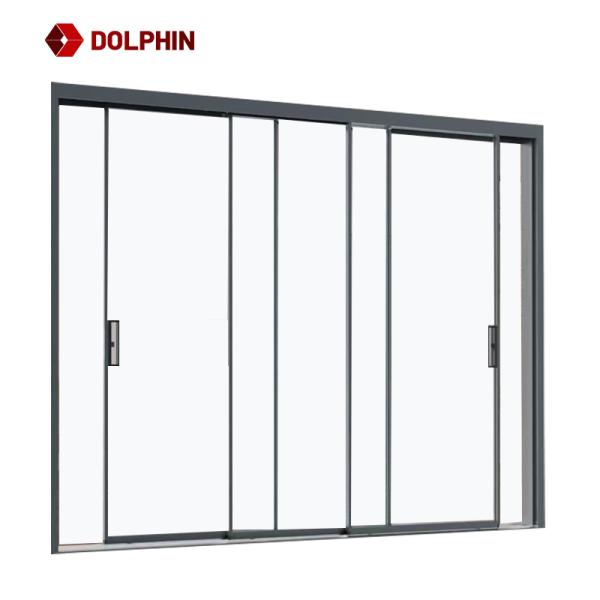 Aluminium Semi-Automatic Sliding Door Soundproof Interio Room Dividers Bath Slide Door