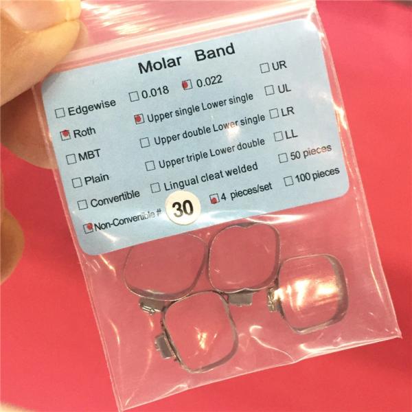 0.018 Slot Dental Pre Welded Orthodontic Molar Band Bracket For Teeth Correction SGS Certified