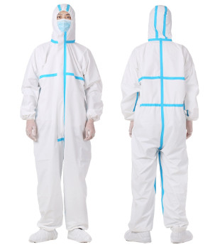 Buy Safety Disposable Isolation Gowns Oil Resistant Disposable White Overalls at wholesale prices